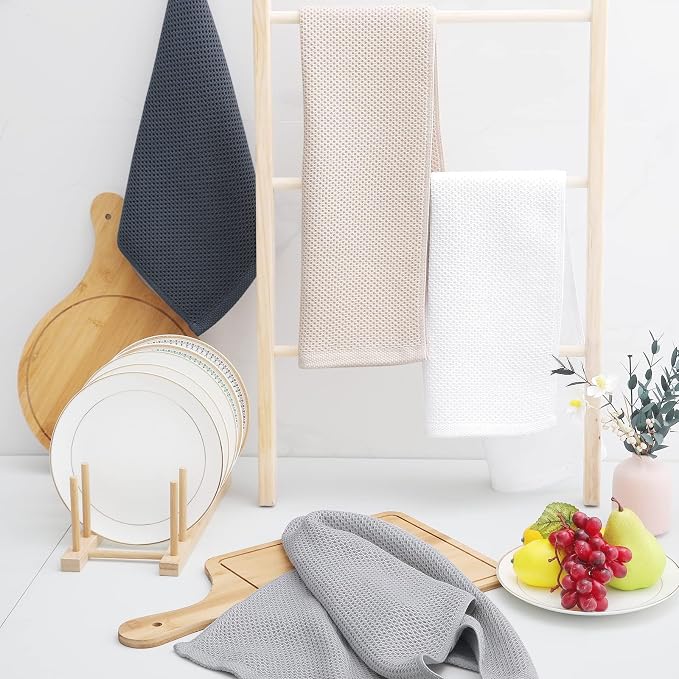 Homaxy 100% Cotton Waffle Weave Kitchen Dish Towels 12-Pack, Ultra Soft - Image 6