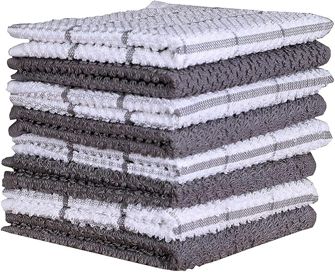 AMOUR INFINI Cotton Kitchen Dish Cloths Set of 8 – Highly Absorbent, Super Soft by AmourInfini