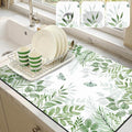 LOKHOM 18"x24" Dish Drying Mat， Green Plant Coffee Mat | Floral Butterfly Prints by LOKHOM
