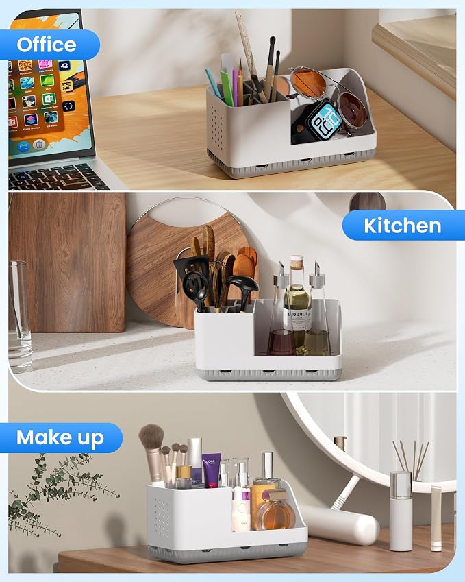 Toothbrush Holder Bathroom Counter Organizer & Storage Detachable | Anti-Slip - Image 7