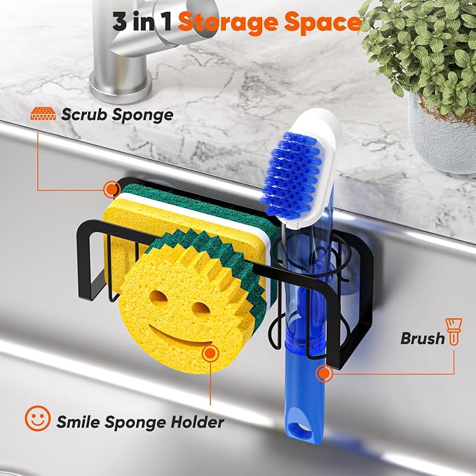 Sponge Holder for Kitchen Sink, Sink Caddy Organizer - Image 3