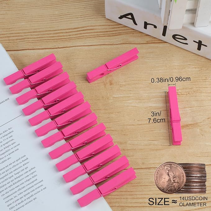 72 Pcs Wooden Clothes Pins, 2.9 Inch Clothes Pins - Image 3