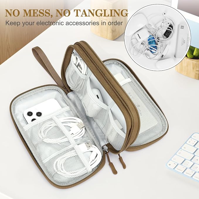 FYY Electronic Organizer, Travel Tech Pouch Bag, Waterproof, Double Layers - Image 5