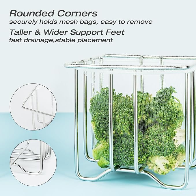 Kitchen Sink Strainer with Sink Basket Holder and 200 Strainer Net Bags - Image 3
