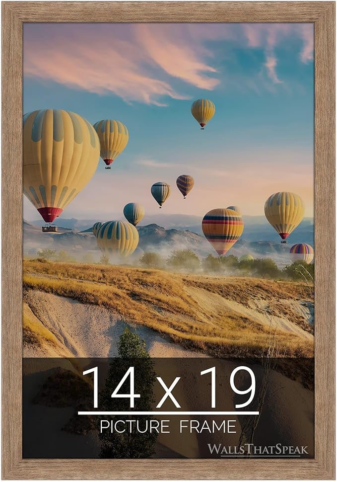 wallsthatspeak 14x19 Brown Barnwood Picture Frame for Puzzles Posters Photos or Artwork