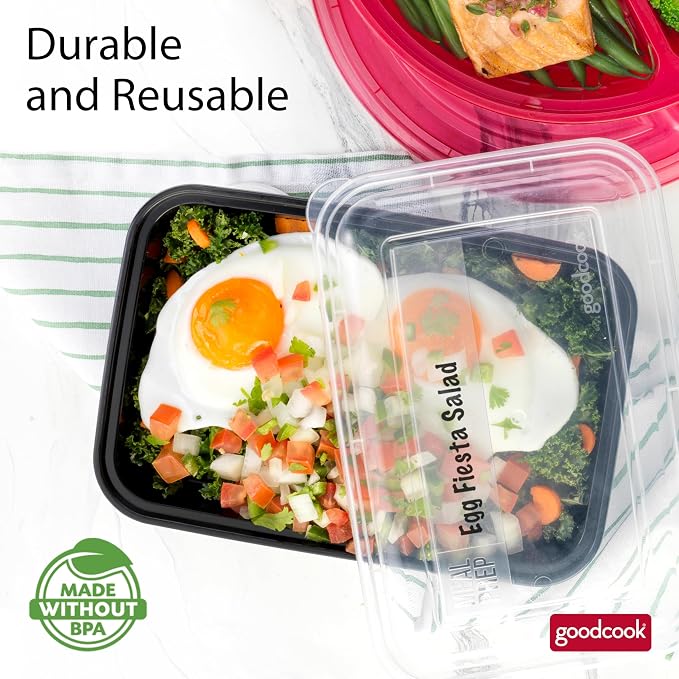 GoodCook Meal Prep Containers, Single Compartment 10-Pack | BPA-Free Reusable - Image 4