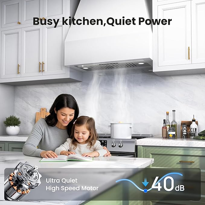 Range Hood Insert 30 Inch, 980 CFM Built-in Kitchen Vent Hood, Ducted/Ductless Convertible, Stainless Steel Range Hood with Gesture & Touch Control, Kitchen Hoods for Over Stove
