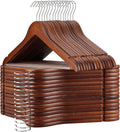 TOPIA HANGER Walnut Wooden Hangers 30 Pack, Heavy Duty Clothes Hangers | by TOPIAHANGER