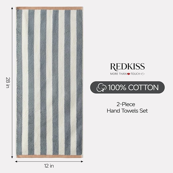 REDKISS Striped Hand Towels for Bathroom, Kitchen Decor, Guest Use, Kids & - Image 5