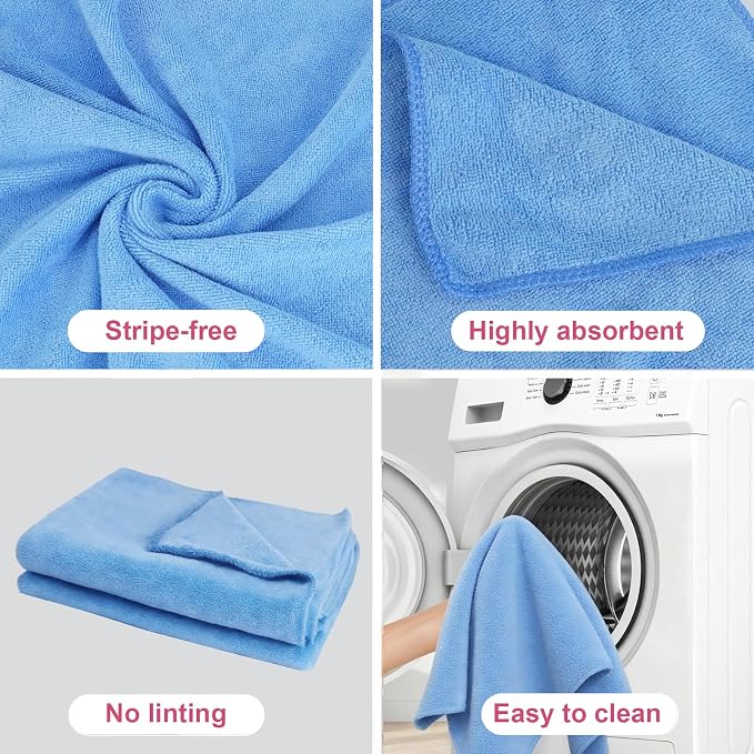 4 Pcs Extra Large Microfiber Cleaning Cloth 30 x 20 Inch Reusable Thick - Image 5