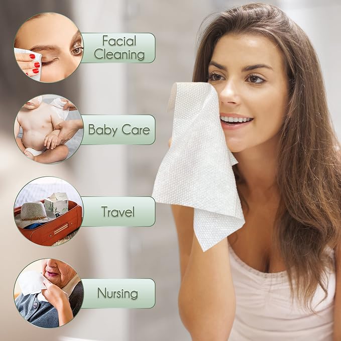 WOWOTEX Bamboo Rayon Disposable Face Towels - Image 6