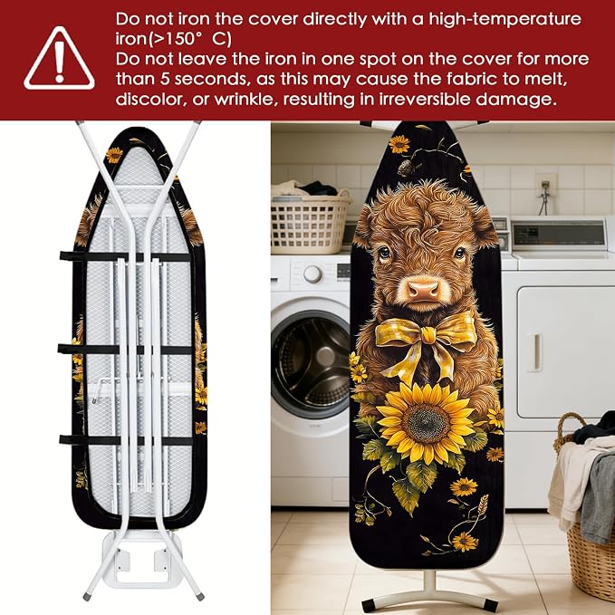 Nuxovilar Sunflower Calf Cotton Ironing Board Cover 15x54 Fabric - Image 6