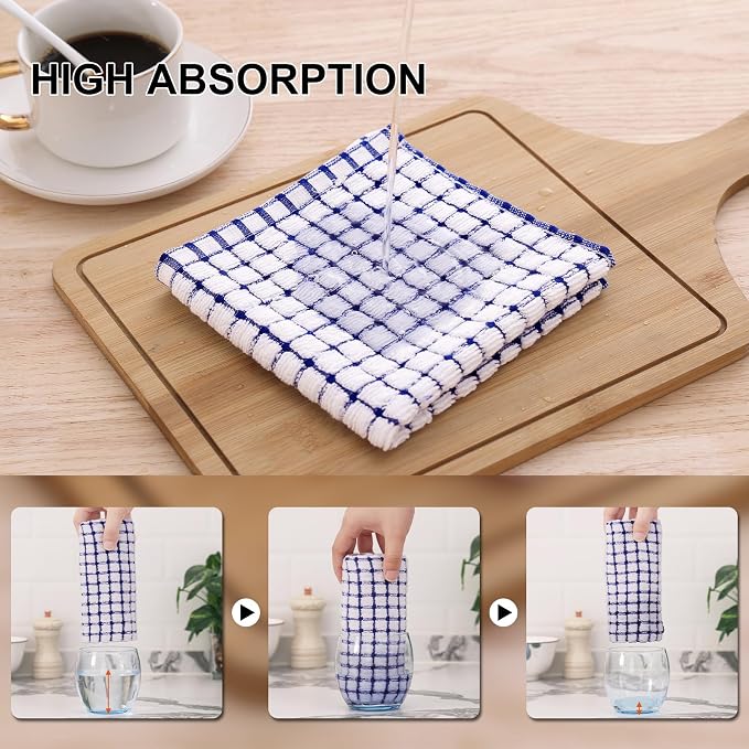 Kitinjoy Cotton 12 Pack Terry Kitchen Dish Cloths - Image 3