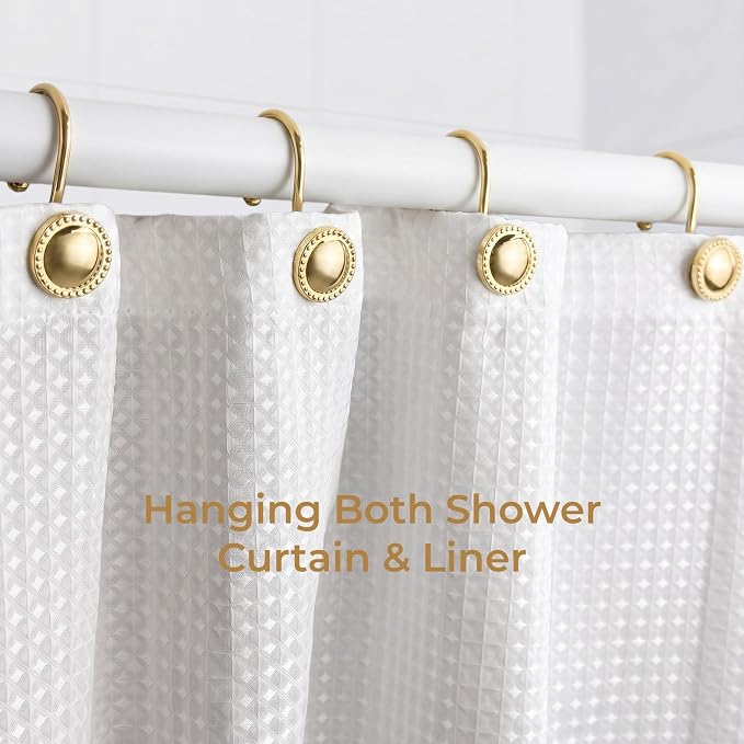 Shower Curtain Hooks, Rust-Resistant Decorative Rings, Smooth Glide, Circular - Image 7