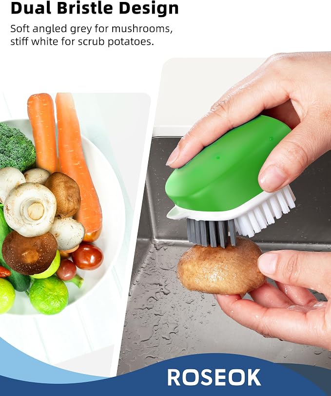 ROSEOK Vegetable Brush, Potato Scrubber and Veggie Brush, Nylon Bristles - Image 5