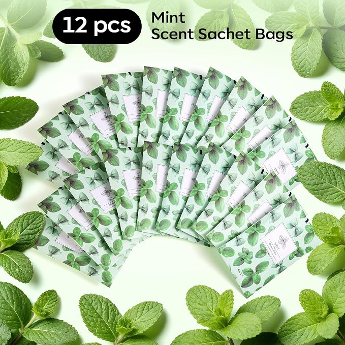 MYARO 20Pcs Peppermint Scented Sachets, Closet Deodorizer Car Air Freshener - Image 5