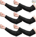Sintege 3 Pairs Arm Protectors for Thin Skin and Bruising Cut Resistant Forearm Sleeve Level 5 Arm Burn Protection Sleeve(12.6 Inch,Black)
