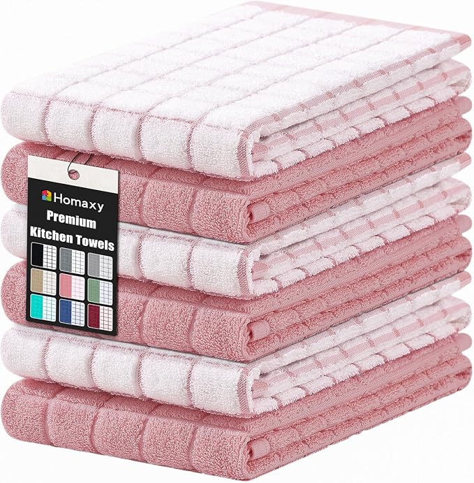 Homaxy Large Premium Cotton Kitchen Towels 16"x 28", 6 Pack by Homaxy