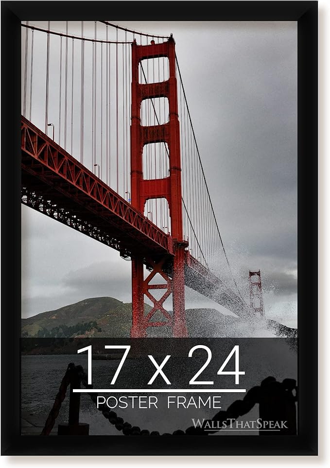 wallsthatspeak 17x24 Black Picture Frame for Puzzles Posters Photos or Artwork