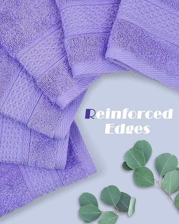 Cleanbear Wash Cloths Cotton Facecloths Set of 6, 13 by 13 Inches | Large - Image 4