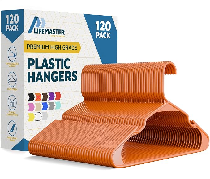 Lifemaster Plastic Clothes Hangers – Heavy Duty Hanger Set, by LIFEMASTER