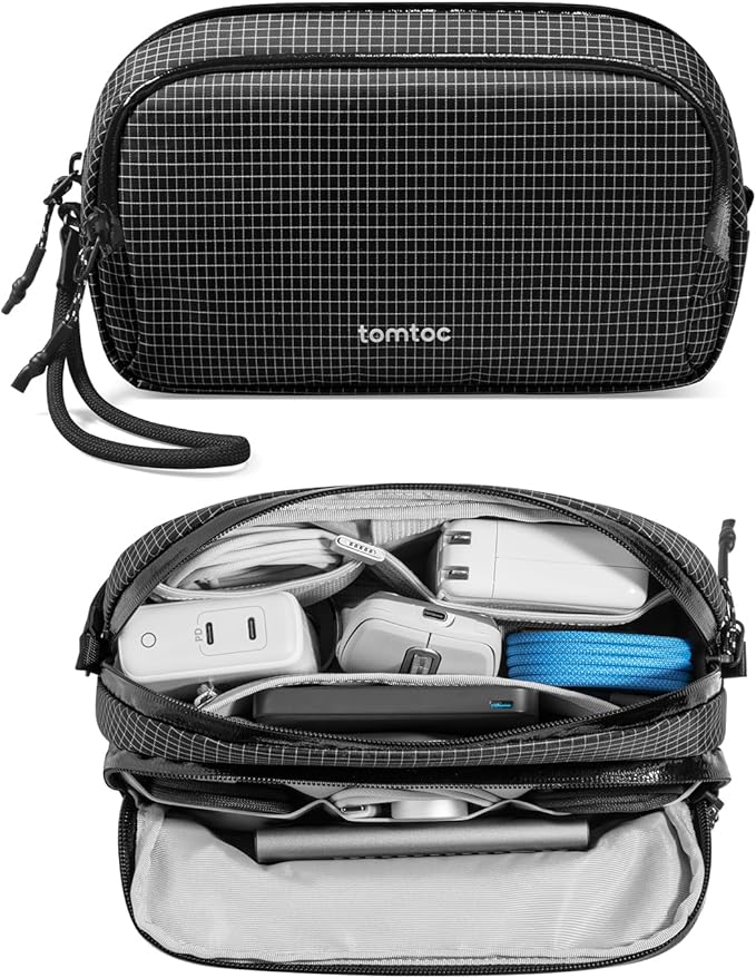tomtoc Electronic Organizer Travel Case Performance, Dual Compartment Bag | by tomtoc
