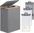 efluky Laundry Hamper with Lid, Trio Laundry Basket with 2 Removable Bags by efluky