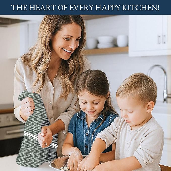 LANE LINEN Dish Towels for Kitchen 100% Cotton Absorbent Lint-Free 6 Pack - Image 3