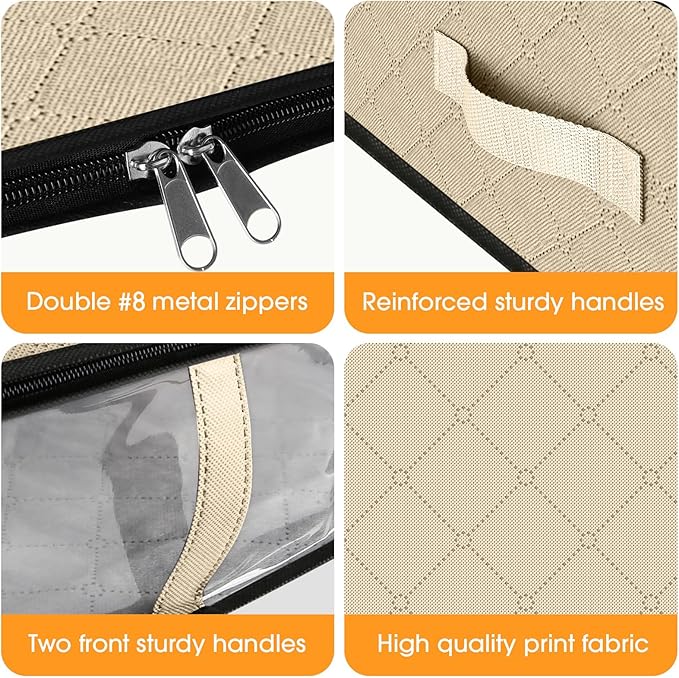 StorageRight Under Bed Storage Bags, 6 Pack, Comforters, Blankets and Seasonal - Image 3