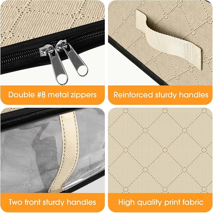StorageRight Under Bed Storage Bags, 2 Pack, Comforters, Blankets and Seasonal - Image 3