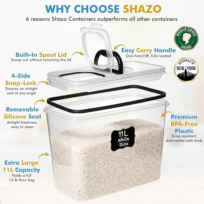 Shazo 2 PC Flour Sugar Storage Containers - Image 6