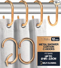 12 Metal Shower Curtain Hooks, Rust-Proof Decorative C-Shaped Curtain Hooks by BLAUMARIT%C3%89