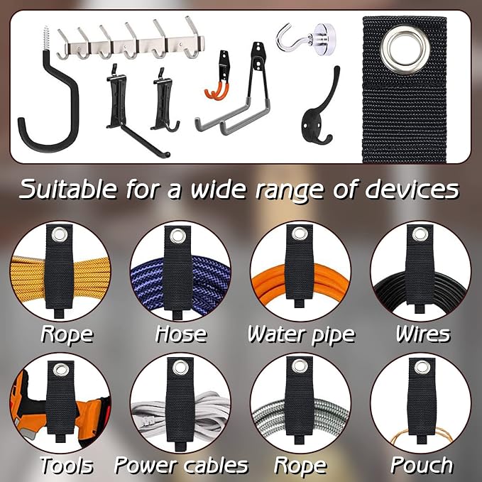 Zkptops 12Pcs Extension Cord Holder Organizer 13 in Heavy Duty Cord Straps | - Image 4