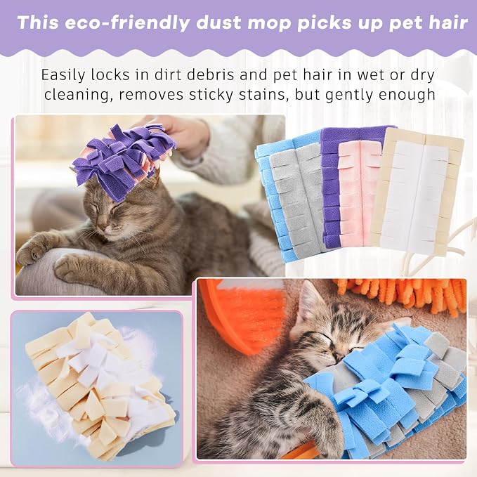 Zubebe 3 Pcs Reusable Duster Refills Fleece, Classic Color | Soft Polyester - Image 6