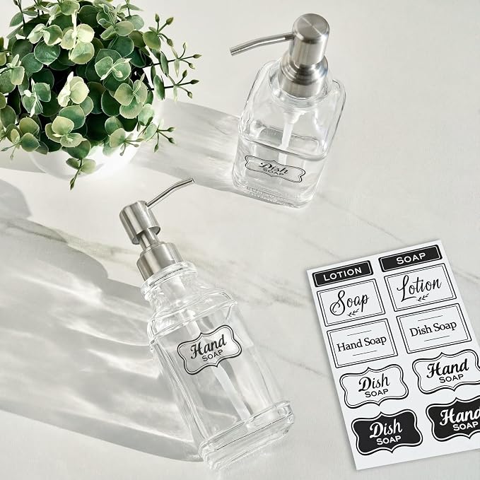JASAI 2Pack Hand&Dish Glass Soap Dispenser - Image 7