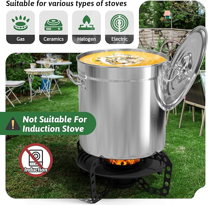 74-Quart Stainless Steel Seafood Boil Pot with Lid,Crab, Lobster, Shrimp Boil Stock with Strainer, Turkey Fryer Pot, Stock Boiler Deep,Fried Cooker for Commercial Outdoors