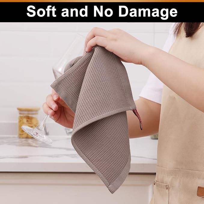 Homaxy 100% Cotton Waffle Weave Dish Cloths, 12 Pack - Image 4
