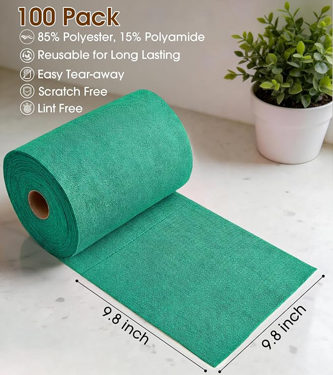 KitchLife Microfiber Cleaning Cloth Roll, 100 Pack - Image 2