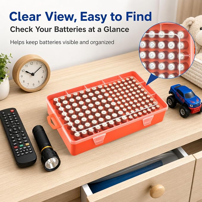 Xuerdon 134-Slot Battery Organizer Storage Case - Image 3