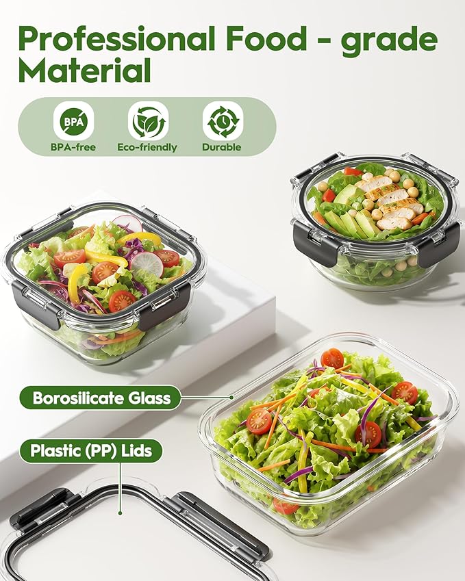 Canfanni 40 Piece Glass Food Storage Containers - Image 4