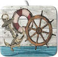 Nautical Anchor Dish Drying Mat 16x18 inch Coastal Boat Fast Dry Microfiber by Giwawa