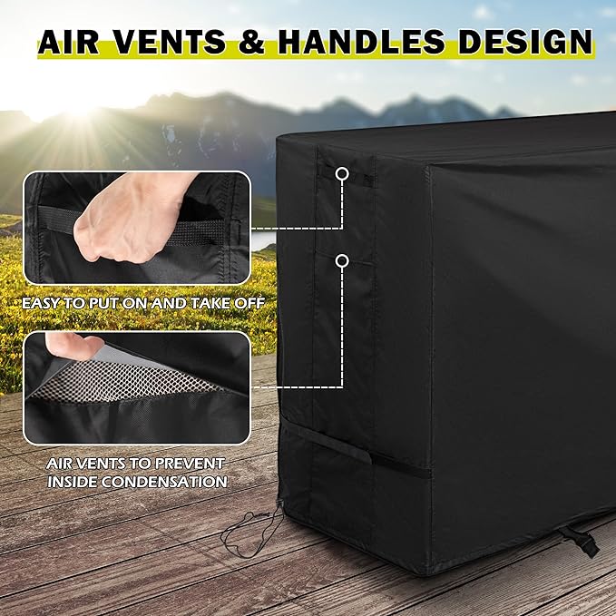 Grill Table Cover for GDLF Grill Table Compatible with Big Green Egg, Outdoor Grill Cart Cover for GDLF Large BBQ Station Prep Table All Weather Protective