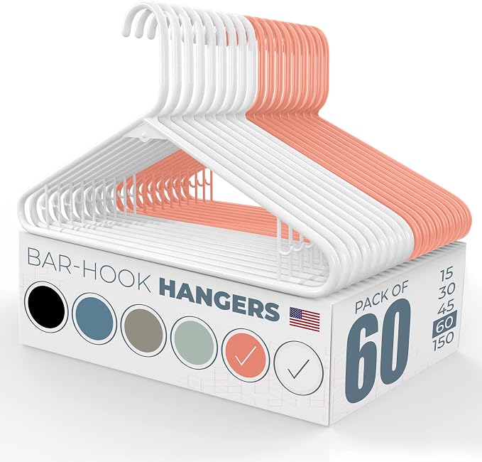 Plastic Hangers 50 Pack – Made in the USA – 6lb Capacity Standard Clothes by NeatiesHangers