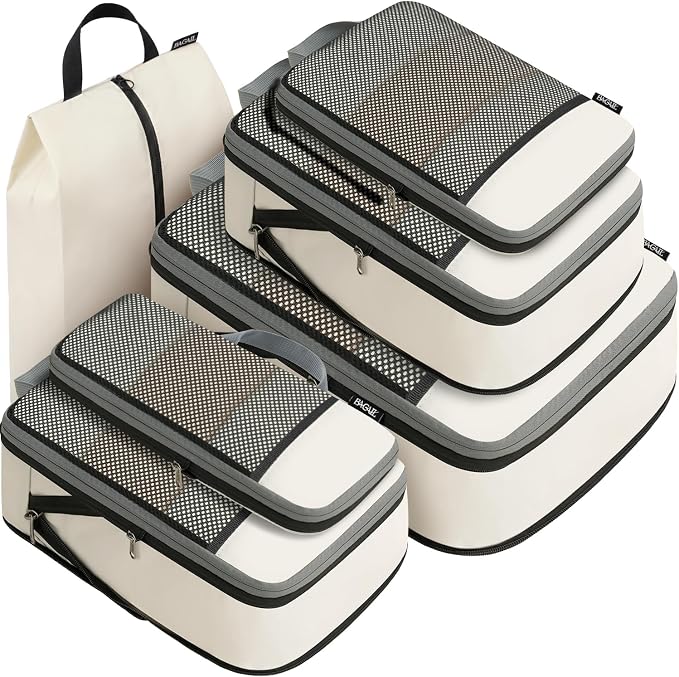 BAGAIL 4 Set/6 Set/8 Set Compression Packing Cubes Travel Accessories by BAGAIL