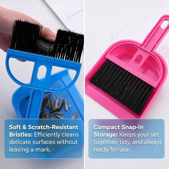 TOPZEA 6 Pack Mini Dust Pan and Brush Set, Mini Hand Broom Dustpan Set Hand - Image 5
