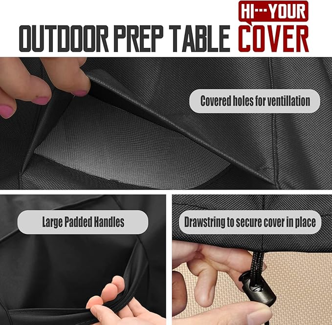 Prep Table Cover, Fits 52 inch Keter Unity XL Portable Outdoor Table,420D Tear-Resistant, UV Resistant, All Weather Protection Waterproof,52" L x 22" W x 36" H