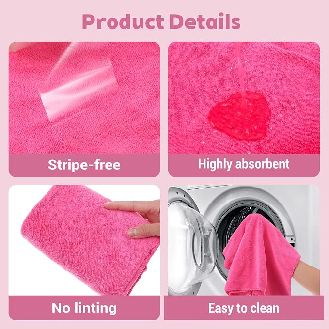 6 Pcs Multicolor Extra Large Microfiber Cleaning Cloth 30 x 20 Inch Reusable - Image 3
