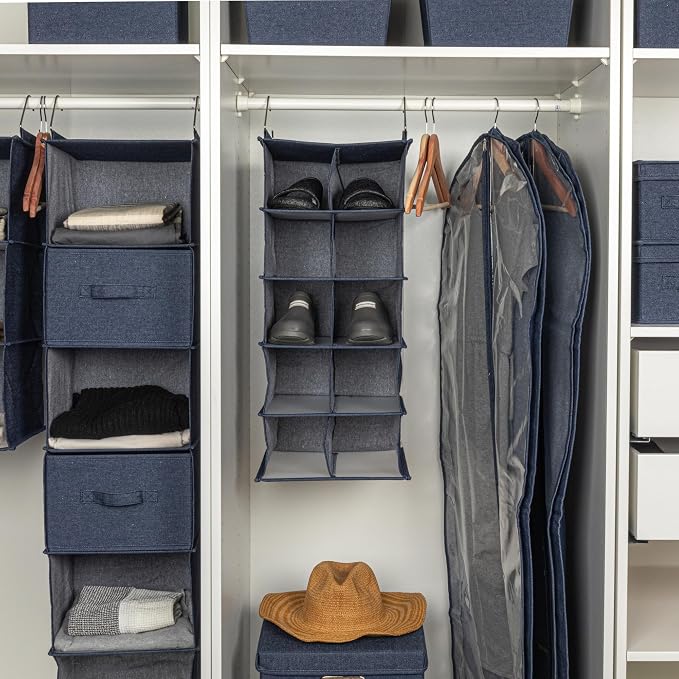 Household Essentials Hanging Cotton Blend and Plastic Closet Shoe Organizer - Image 2