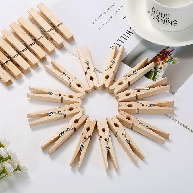 30 PCS Clothes Pins, 2.9 Inch Wooden Clothespins, Heavy Duty Clothes Line Clips - Image 8