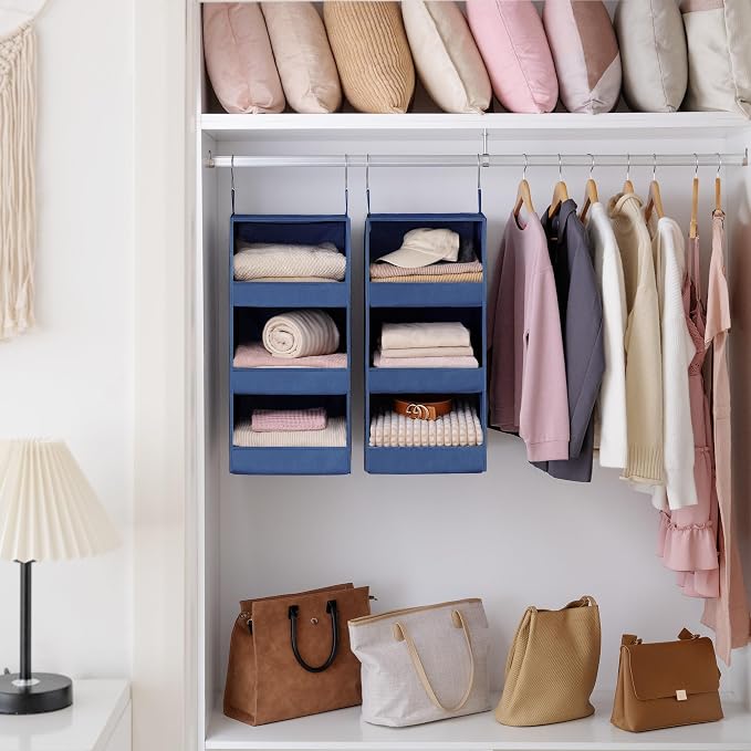 GRANNY SAYS 3-Shelf Hanging Closet Organizer, Foldable Storage, No-Sag Support - Image 8